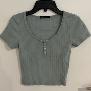 Brand Melville Scoop Tee in light green khaki